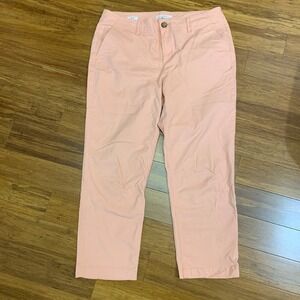 LOFT Slim Ankle Pants Womens 10 Pink Cropped Chinos Casual Everyday Peach Work‎